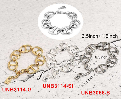 Stainless Steel Uno De 50 Bracelet UNB3066-S