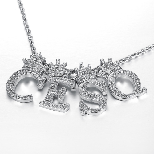 Stainless Steel  50cm chain Necklace  ZM0318 Letter S