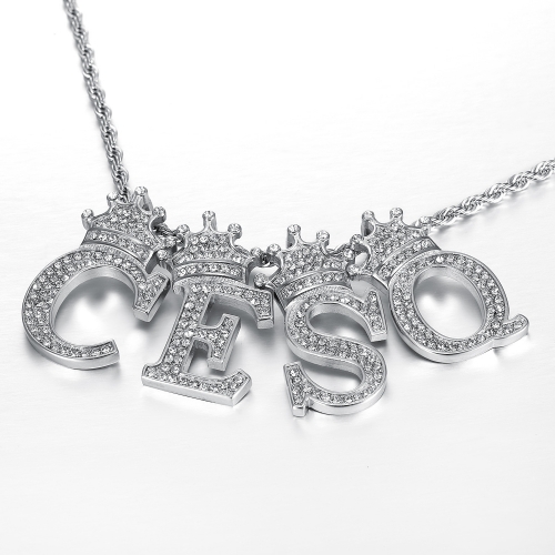 Stainless Steel  50cm chain Necklace  ZM0318 Letter A