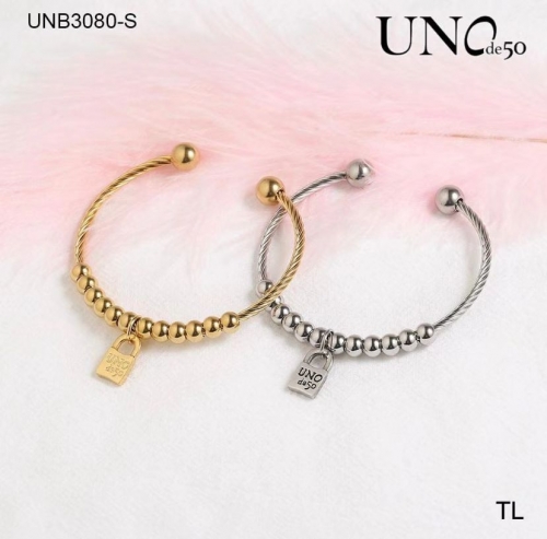 Stainless Steel Uno de 50 Bracelet CAT210609-UNB3080-G Gold color