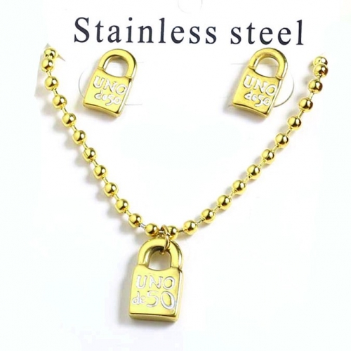 Stainless Steel Uno Jewelry Set TUNS8001-G-W