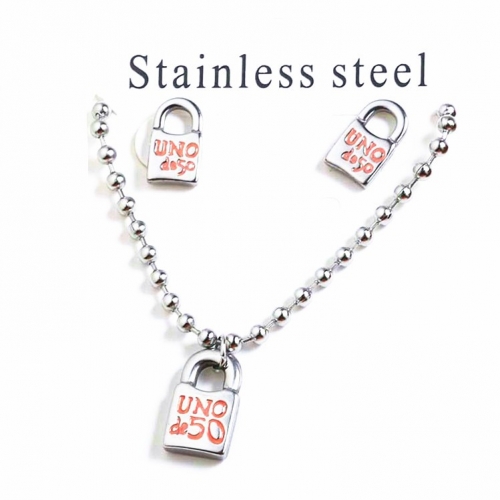 Stainless Steel Uno Jewelry Set TUNS8001-S-O