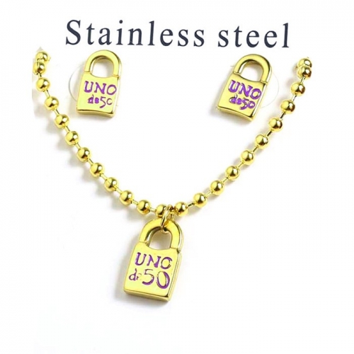 Stainless Steel Uno Jewelry Set TUNS8001-G-PU