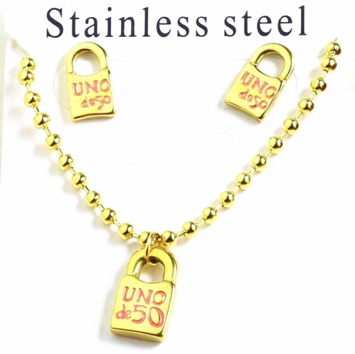 Stainless Steel Uno Jewelry Set TUNS8001-G-O