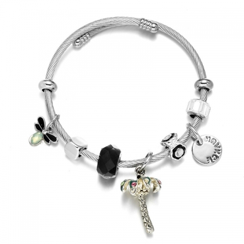 Stainless Steel Bracelet With Alloy Charms B001-12 (57)