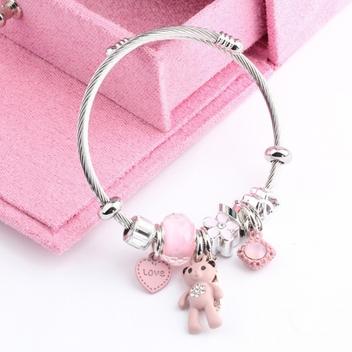 Stainless Steel Bracelet With Alloy Charms B001-12 (24)