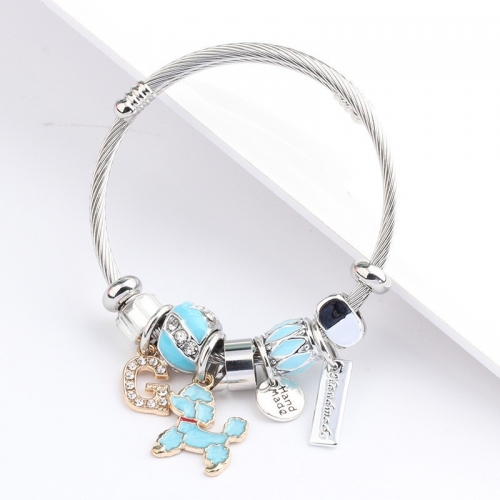 Stainless Steel Bracelet With Alloy Charms B001-12 (29)