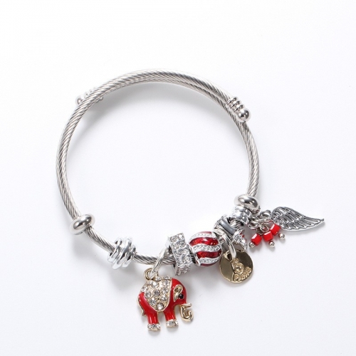 Stainless Steel Bracelet With Alloy Charms B001-12 (91)