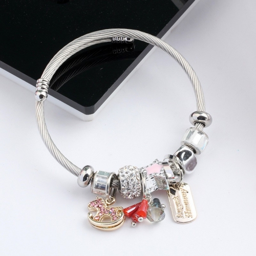 Stainless Steel Bracelet With Alloy Charms B001-12 (19)