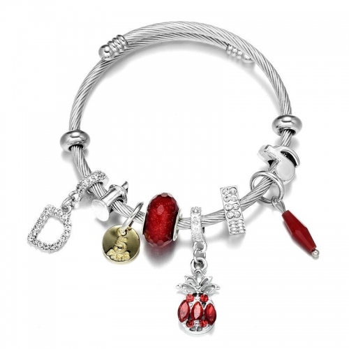 Stainless Steel Bracelet With Alloy Charms B001-12 (65)