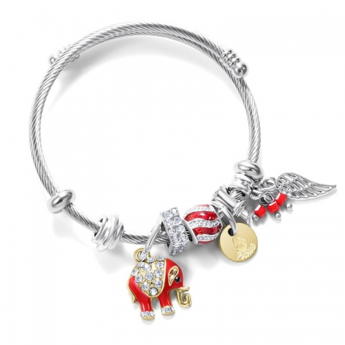 Stainless Steel Bracelet With Alloy Charms B001-12 (51)