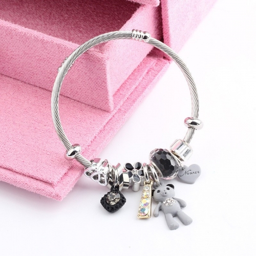 Stainless Steel Bracelet With Alloy Charms B001-12 (23)