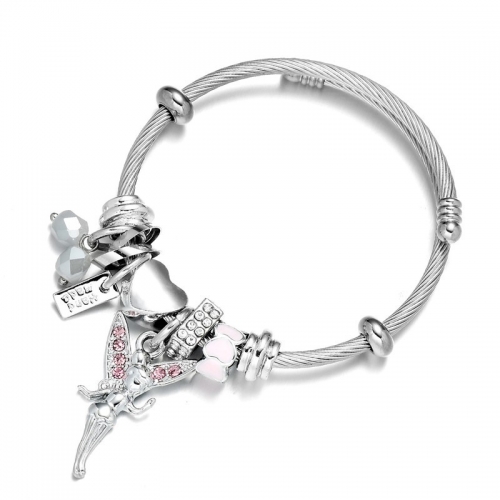 Stainless Steel Bracelet With Alloy Charms B001-12 (81)