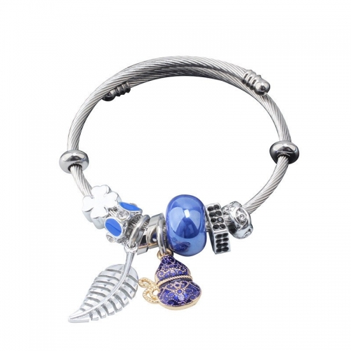 Stainless Steel Bracelet With Alloy Charms B001-12 (95)