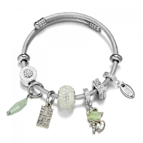 Stainless Steel Bracelet With Alloy Charms B001-12 (87)