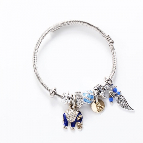 Stainless Steel Bracelet With Alloy Charms B001-12 (48)