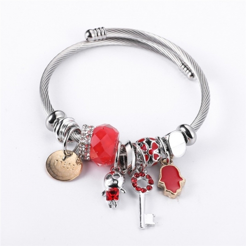 Stainless Steel Bracelet With Alloy Charms B001-12 (39)