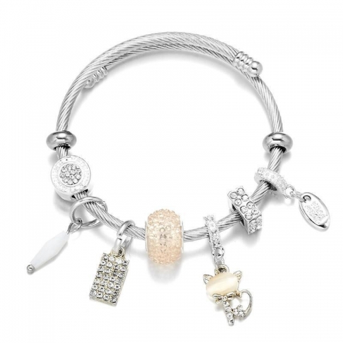 Stainless Steel Bracelet With Alloy Charms B001-12 (86)