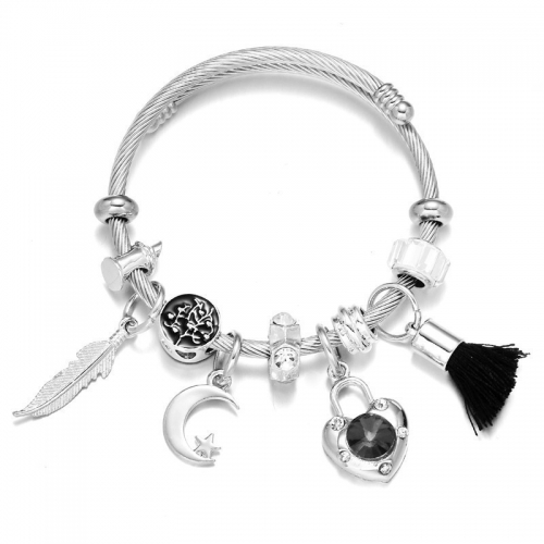 Stainless Steel Bracelet With Alloy Charms B001-12 (66)