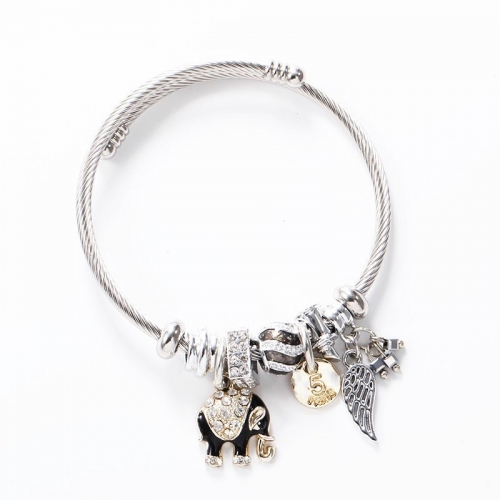 Stainless Steel Bracelet With Alloy Charms B001-12 (46)