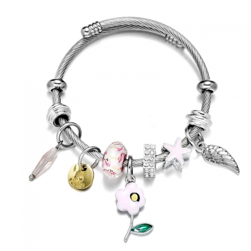 Stainless Steel Bracelet With Alloy Charms B001-12 (74)