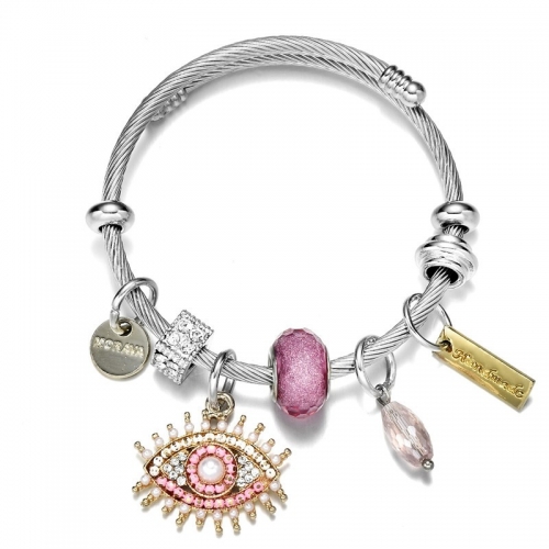 Stainless Steel Bracelet With Alloy Charms B001-12 (59)