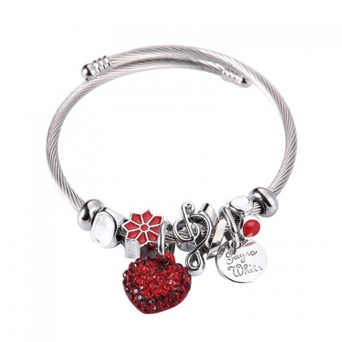 Stainless Steel Bracelet With Alloy Charms B001-12 (37)