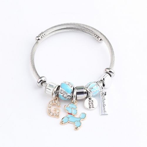 Stainless Steel Bracelet With Alloy Charms B001-12 (17)