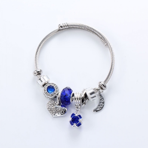 Stainless Steel Bracelet With Alloy Charms B001-12 (100)