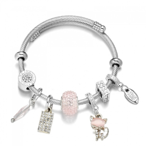 Stainless Steel Bracelet With Alloy Charms B001-12 (64)