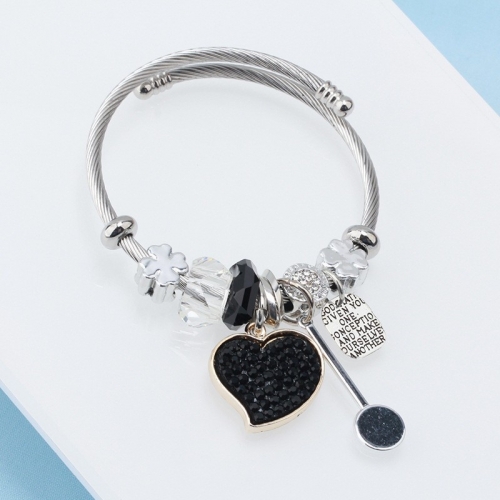 Stainless Steel Bracelet With Alloy Charms B001-12 (26)