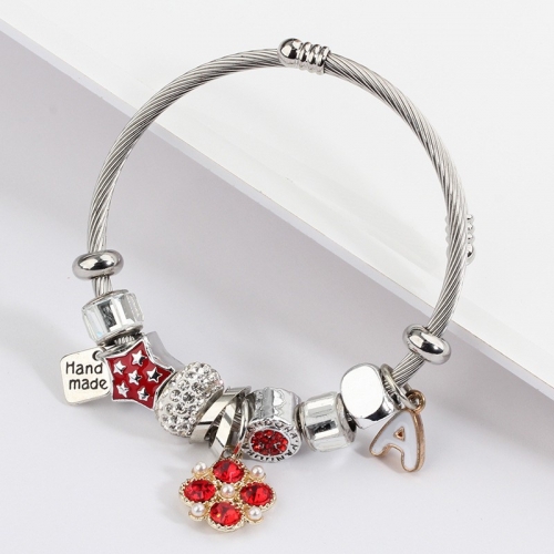 Stainless Steel Bracelet With Alloy Charms B001-12 (14)