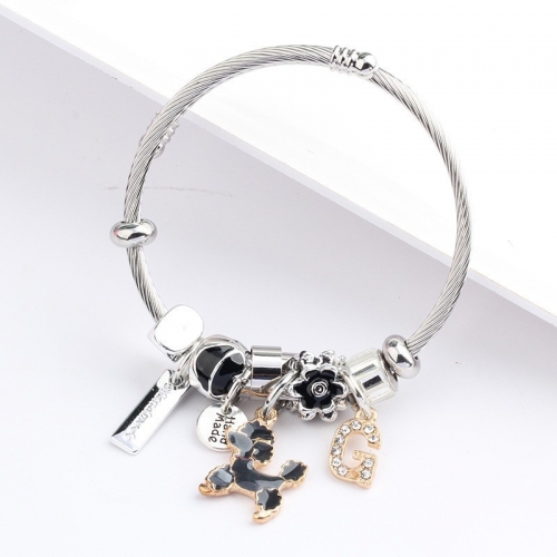 Stainless Steel Bracelet With Alloy Charms B001-12 (28)