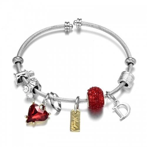 Stainless Steel Bracelet With Alloy Charms B001-12 (61)