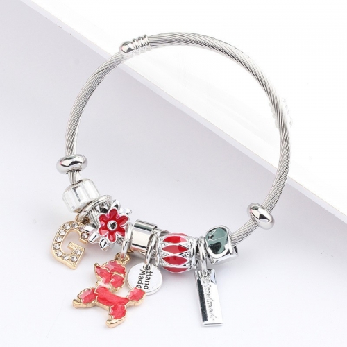 Stainless Steel Bracelet With Alloy Charms B001-12 (16)