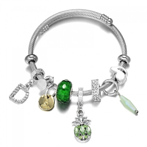 Stainless Steel Bracelet With Alloy Charms B001-12 (78)