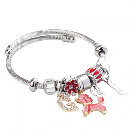 Stainless Steel Bracelet With Alloy Charms B001-12 (27)