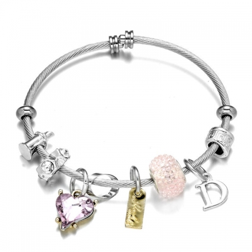 Stainless Steel Bracelet With Alloy Charms B001-12 (69)