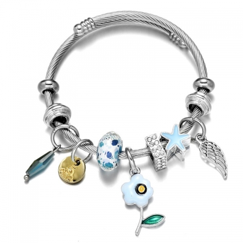 Stainless Steel Bracelet With Alloy Charms B001-12 (63)