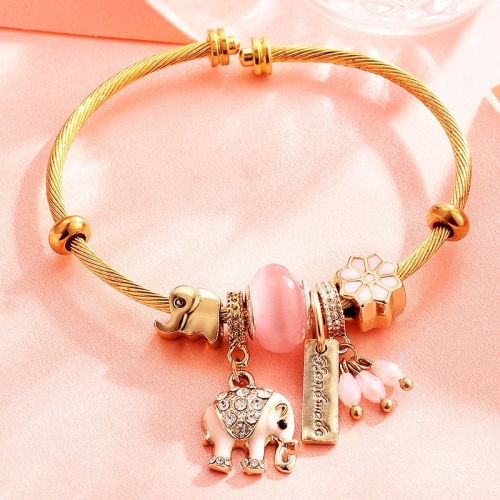 Stainless Steel Bracelet With Alloy Charms B002-15 (33)