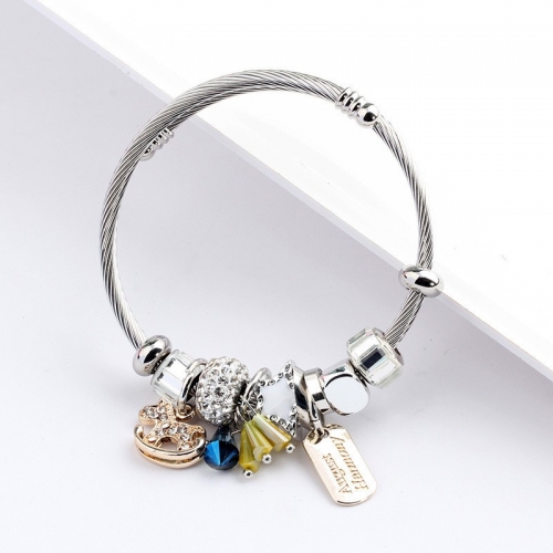 Stainless Steel Bracelet With Alloy Charms B001-12 (15)