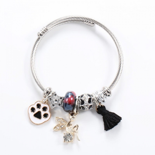 Stainless Steel Bracelet With Alloy Charms B001-12 (97)