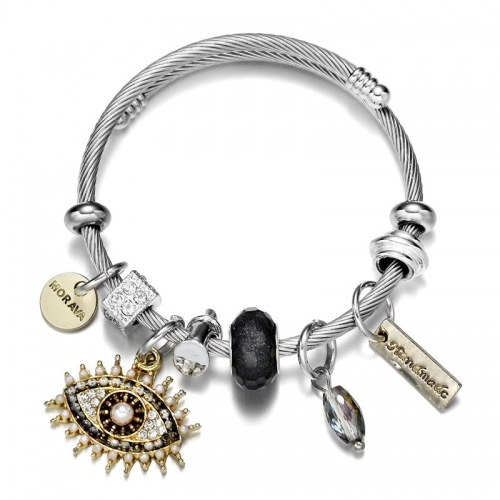 Stainless Steel Bracelet With Alloy Charms B001-12 (67)