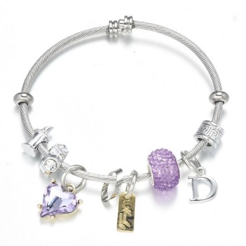 Stainless Steel Bracelet With Alloy Charms B001-12 (52)