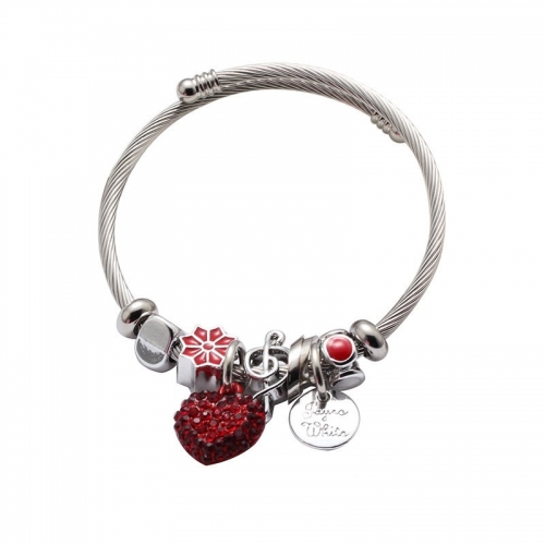 Stainless Steel Bracelet With Alloy Charms B001-12 (34)