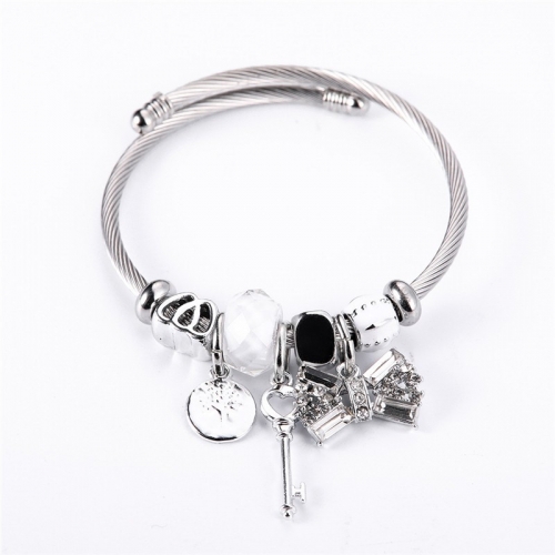 Stainless Steel Bracelet With Alloy Charms B001-12 (42)