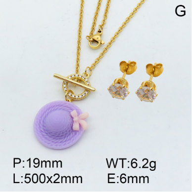 Steel Plastic Jewelry Set 1631255943