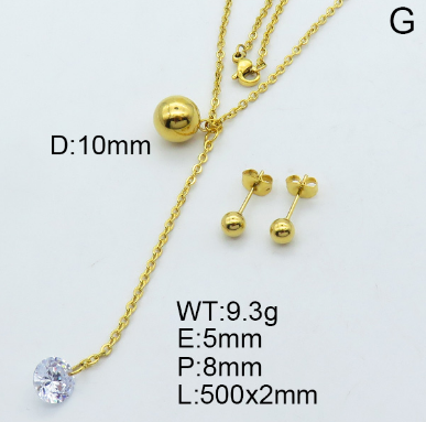 Steel Plastic Jewelry Set 1631254327