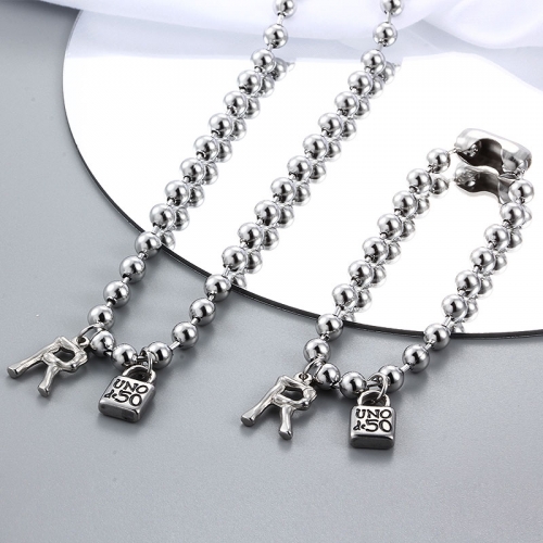 Stainless Steel Uno de 50 Jewelry Set ZH210927-Leter RR