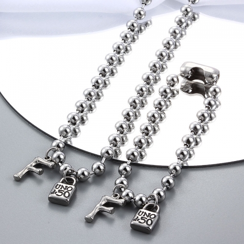 Stainless Steel Uno de 50 Jewelry Set ZH210927-Leter F